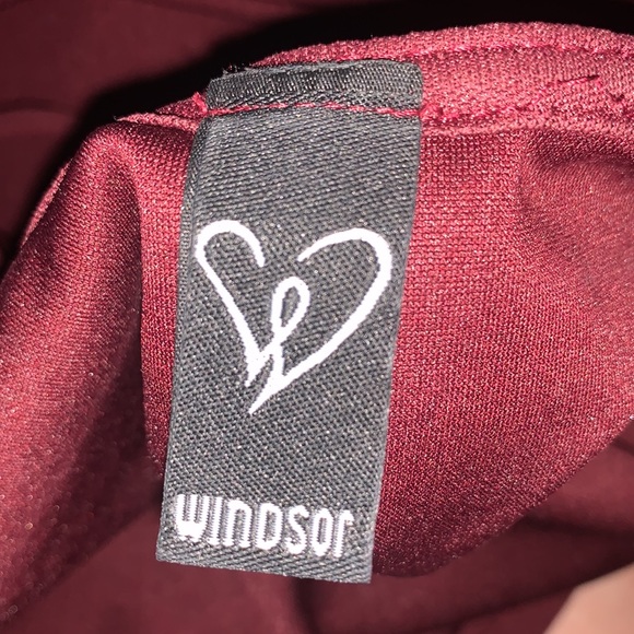 Burgundy Strappy Windsor Mini Dress - Picture 3 of 3